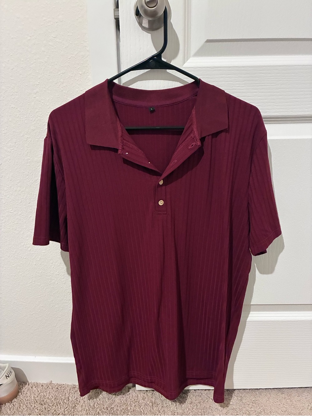 Men's Burgundy Short-Sleeve Polo Shirt